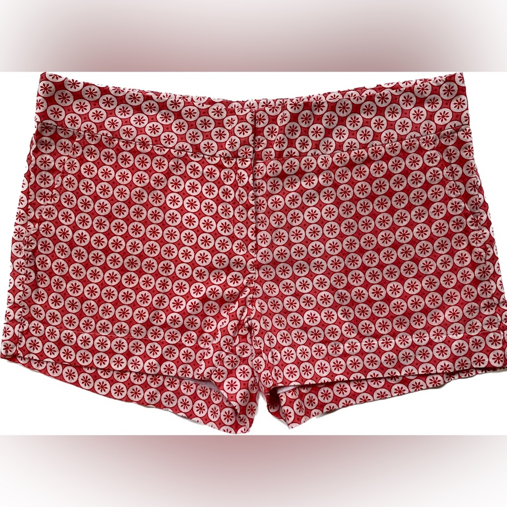 Creme Fraiche shorts luxury resort wear red medallion print pockets boutique 4